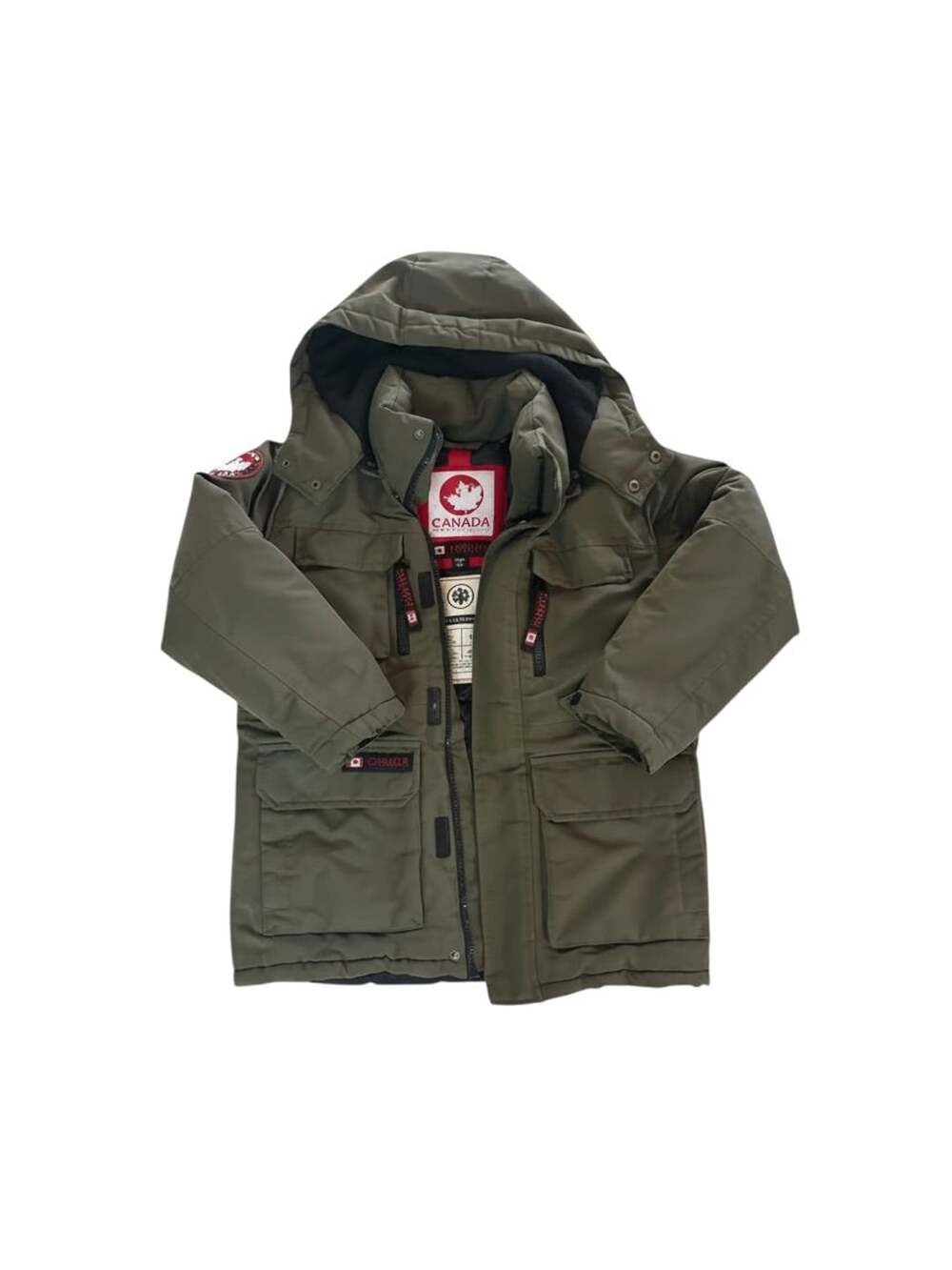 Canada Weather Gear Boys Classic Insulated Parka Jacket Olive Size 8